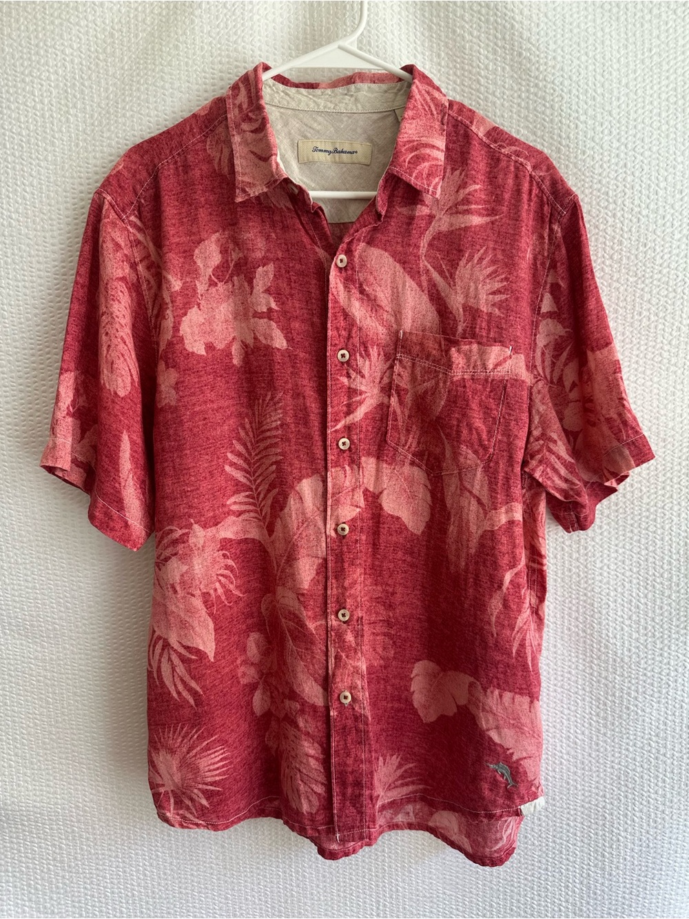 Tommy Bahama Men’s Tropical Short Sleeve Button Up Linen Shirt Size: Medium